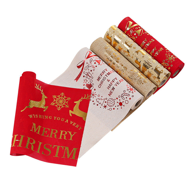 Wholesale Christmas Fine Linen Printed Foil Tablecloths